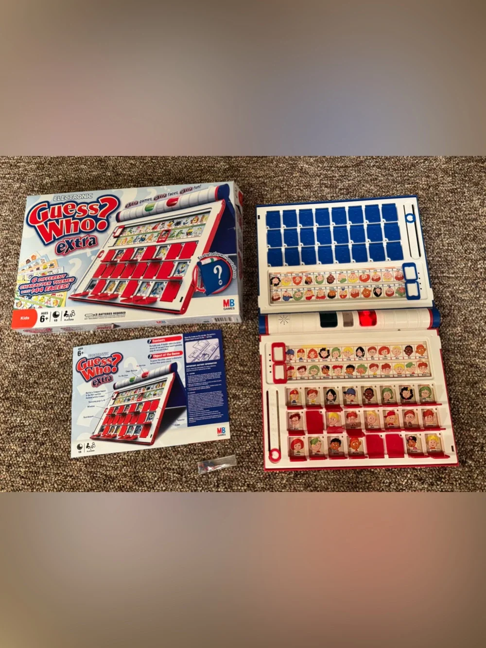 Guess Who? Extra - Red & Blue Electronic Kids Game: Complete: tested: